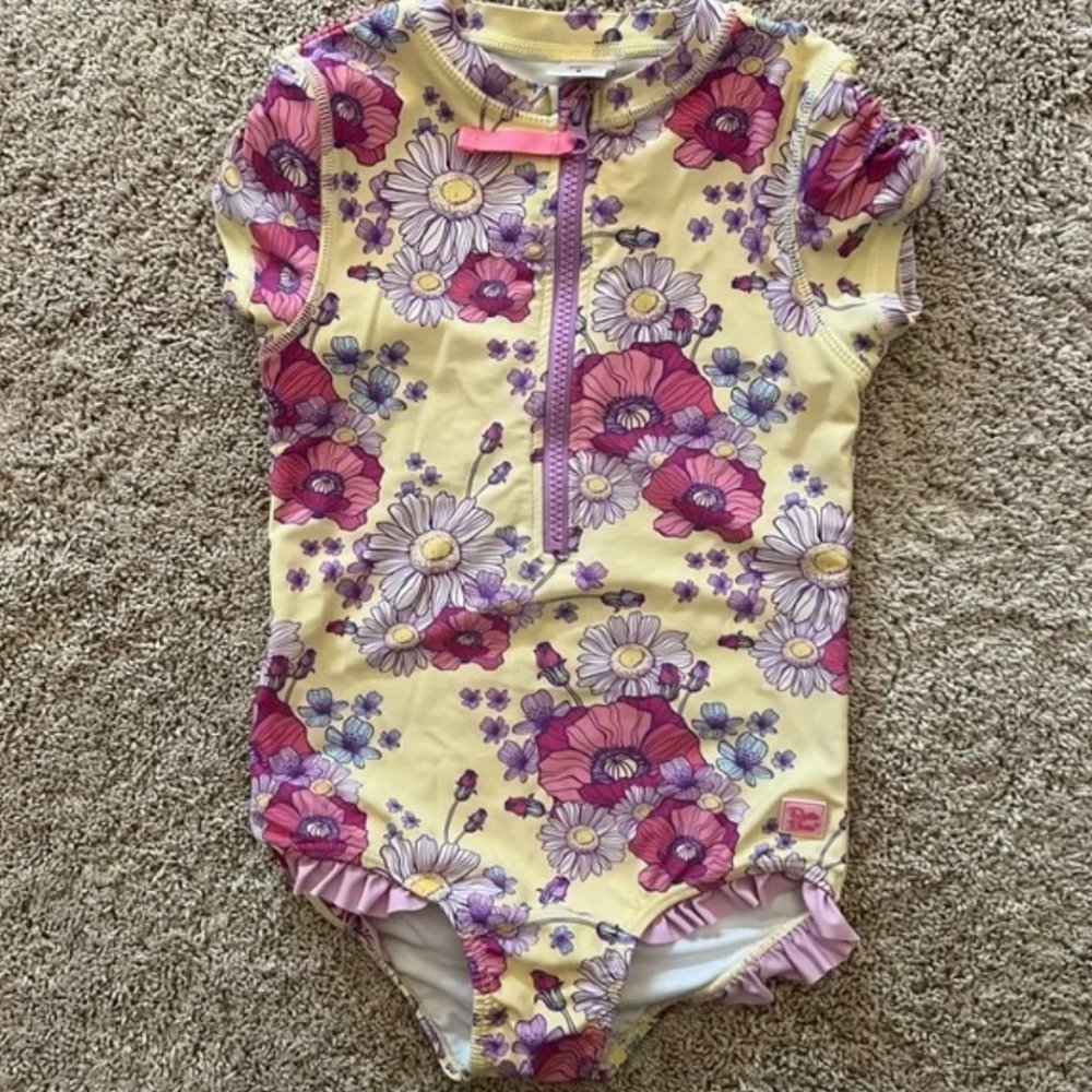 Rufflebutts Short Sleeve One Piece Rash Guard